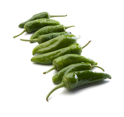 Hilera de pimientos verdes de Gernika 2