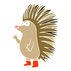 cartoon doodle spiky hedgehog