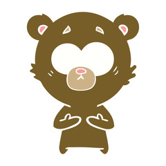 surprised bear flat color style cartoon