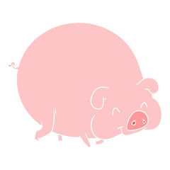 flat color style cartoon pig