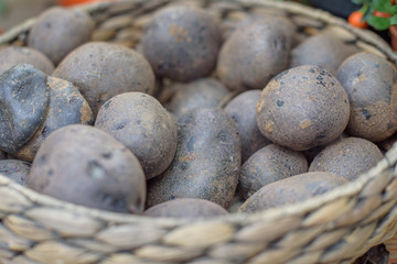 basket of ripe potatoes