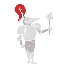 flat color illustration of a cartoon medieval knight