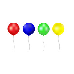 Set of balloons isolated on white background. Vector illustration.