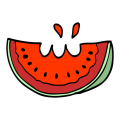 cartoon doodle watermelon