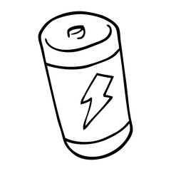 line drawing cartoon of a battery