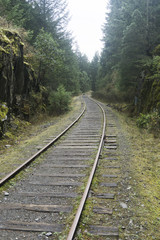 Obraz premium Old abandoned railroad train track