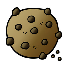 cartoon doodle chocolate chip cookie