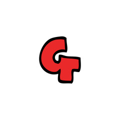 cartoon doodle letter g
