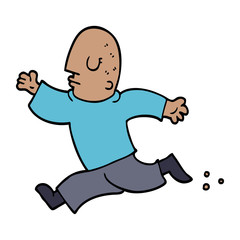 cartoon doodle man running