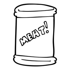 line drawing cartoon can of meat