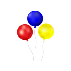 Bunch of balloons isolated on white background. Vector set.