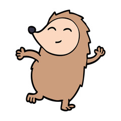 cartoon doodle happy hedgehog