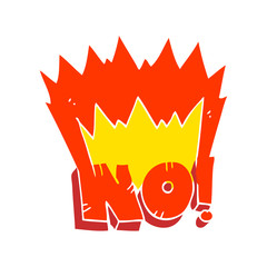 flat color illustration of a cartoon NO! shout