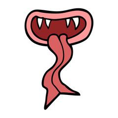 cartoon doodle halloween mouth