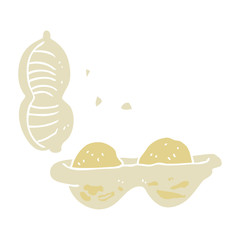 flat color illustration of a cartoon peanuts