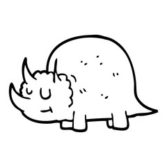 line drawing cartoon prehistoric dinosaur