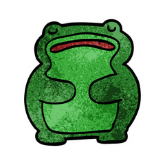 funny cartoon doodle frog
