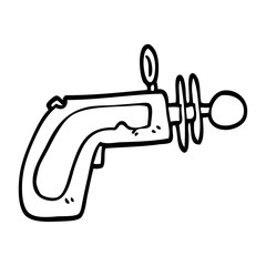 line drawing cartoon ray gun