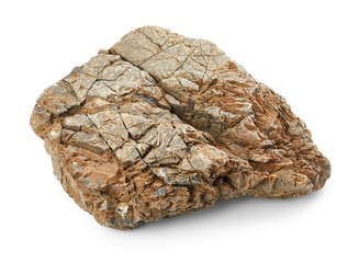 Rock isolated on white background