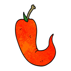 cartoon doodle red hot chilli pepper
