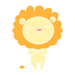 flat color style cartoon lion