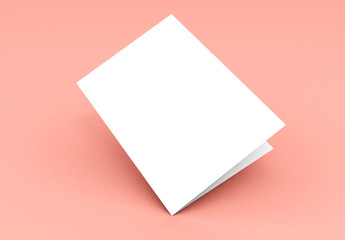 bifold floating on pink background