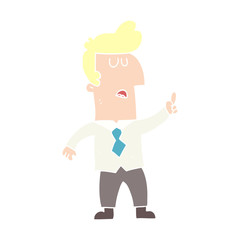Fototapeta na wymiar flat color illustration of a cartoon businessman