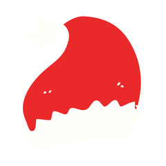 flat color style cartoon santa hat