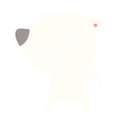 angry polar bear flat color style cartoon
