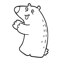 line drawing cartoon happy bear