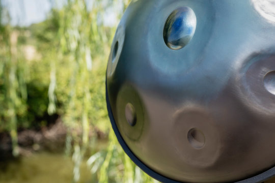 Detail of a handpan in nature
