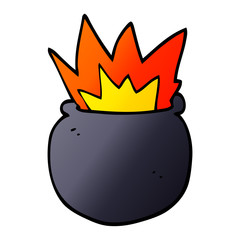 cartoon doodle exploding cauldron