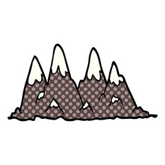 cartoon doodle mountain range