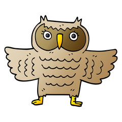 cartoon doodle wise old owl