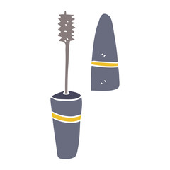 flat color illustration of a cartoon mascara