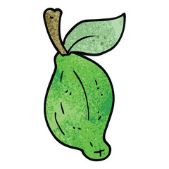 cartoon doodle lime fruit