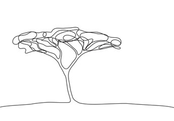 Line drawing of a tree