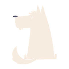 cute flat color style cartoon dog