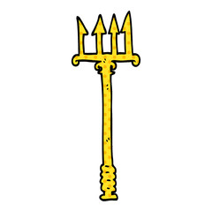 cartoon doodle pitchfork