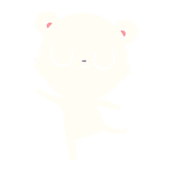 peaceful flat color style cartoon polar bear