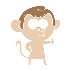 flat color style cartoon hooting monkey