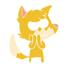 flat color style cartoon annoyed fox