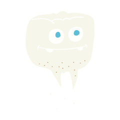 flat color illustration of a cartoon tooth