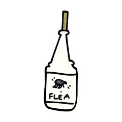 cartoon doodle flea treatment
