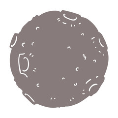 flat color style cartoon moon