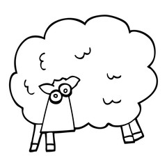 line drawing cartoon funny sheep