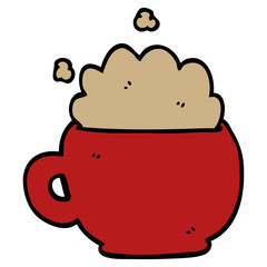 Fototapeta na wymiar cartoon doodle foaming latte