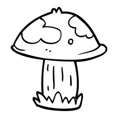 line drawing cartoon poisonous toadstool
