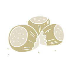 flat color style cartoon hazelnuts