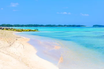 Foto op Canvas Tuvalu island paradise beach blue lagoon on pacific island sea and ocean © mbrand85